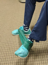 Resisted ankle motion with bands